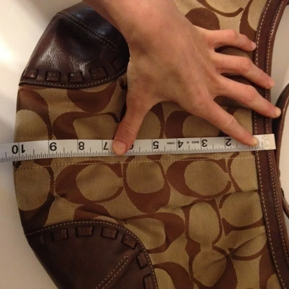 Coach signature sufflette vintage y2k 12227 brown hobo bag leather trim
